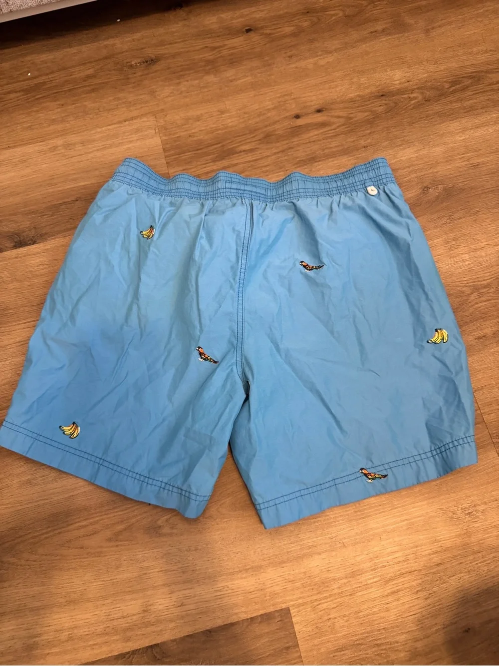 Nautica Light Blue Embroidered Banana & Bird Swim Trunks